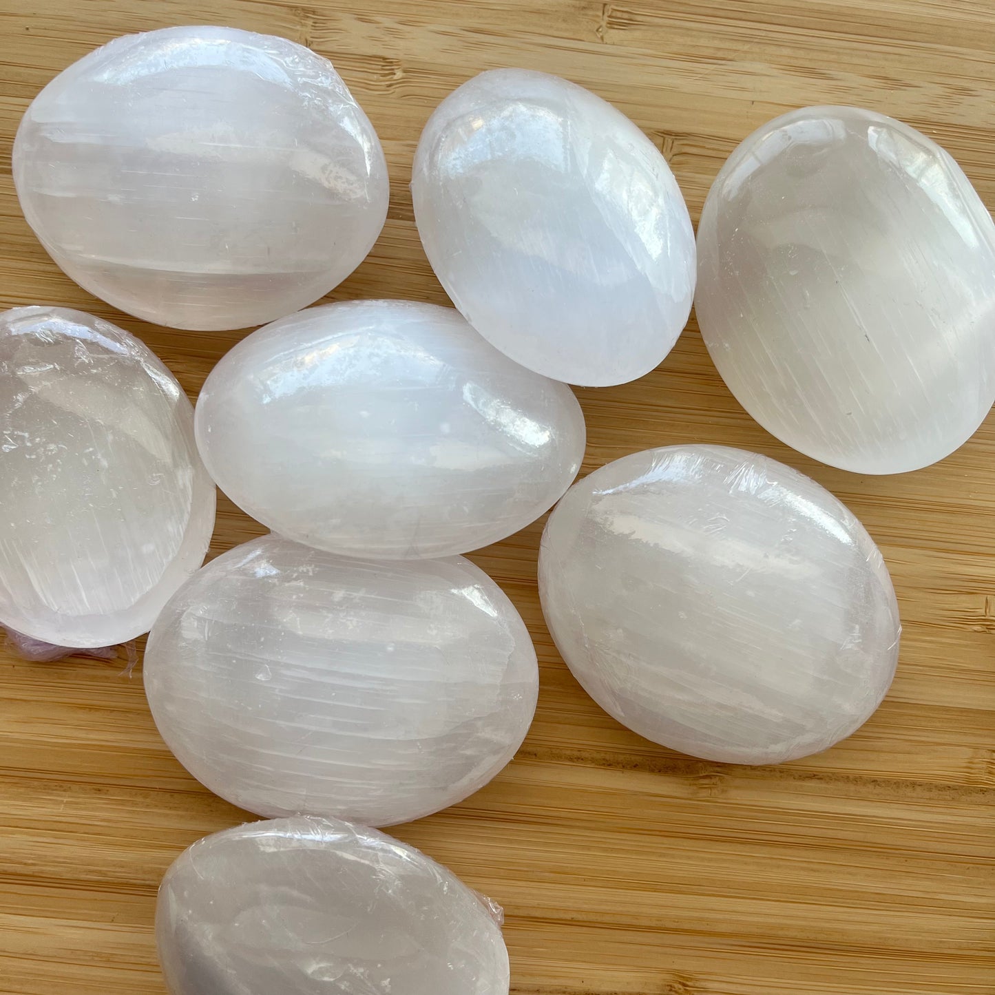 Satin Spar Palm Stone