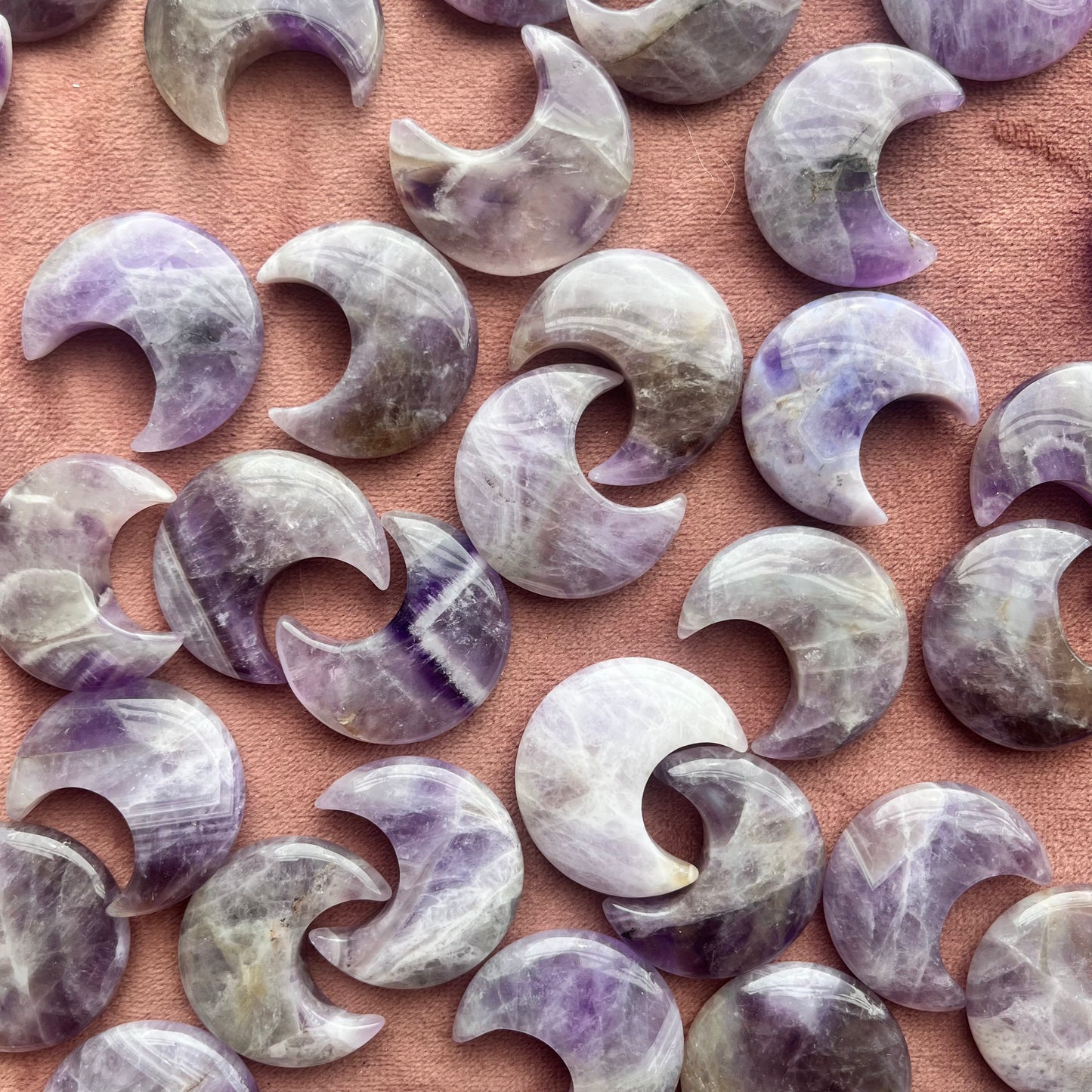 Chevron Amethyst Crescent Moon