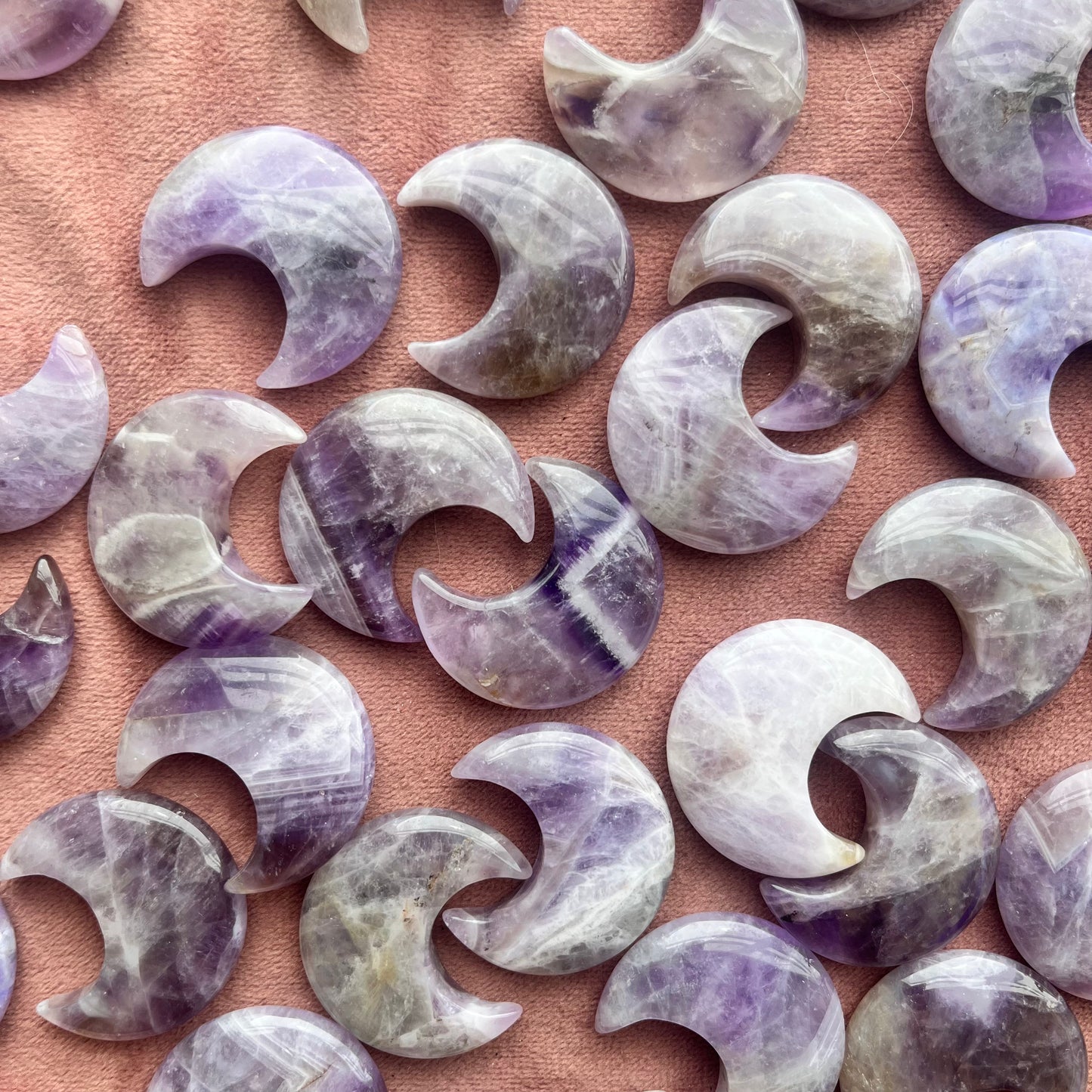 Chevron Amethyst Crescent Moon