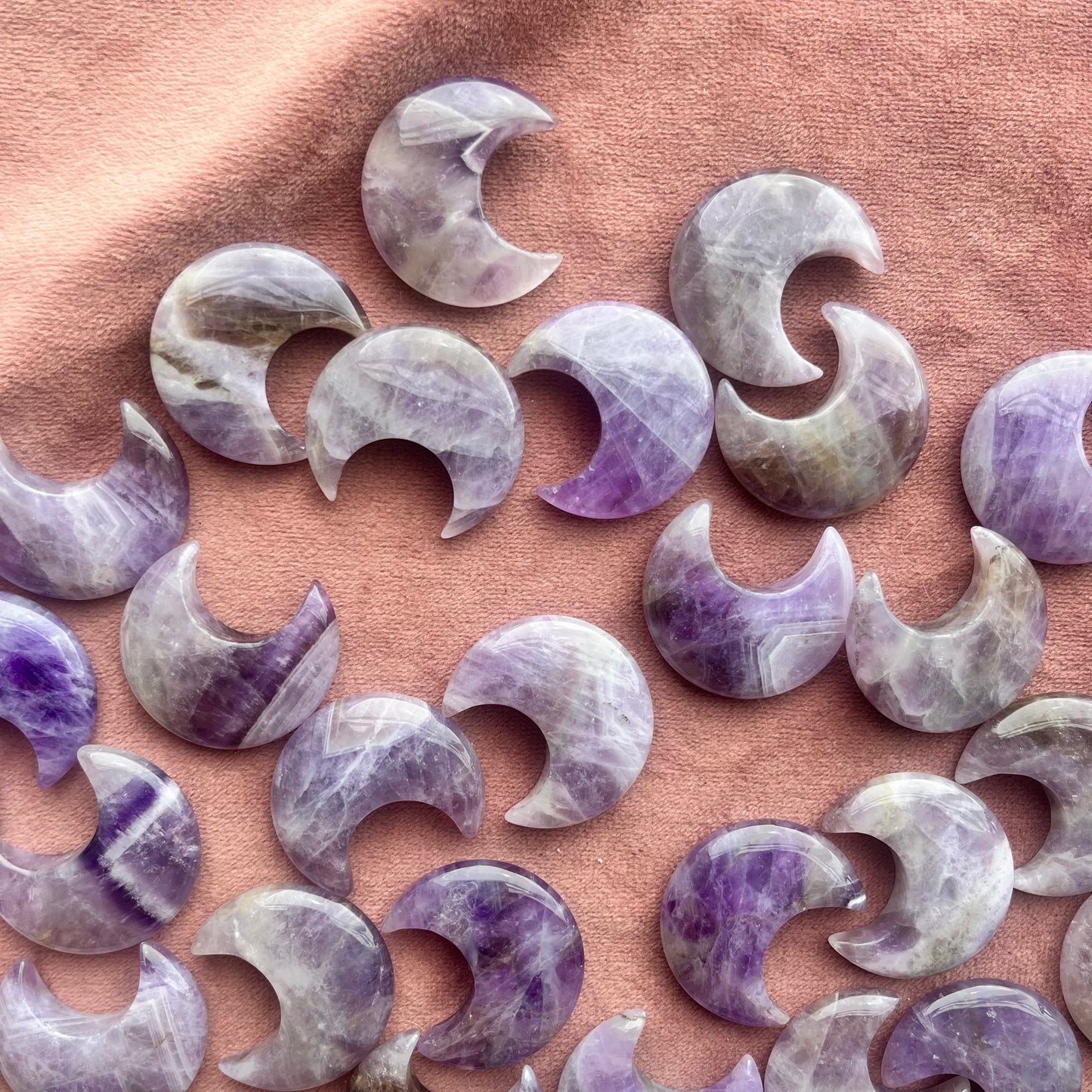 Chevron Amethyst Crescent Moon