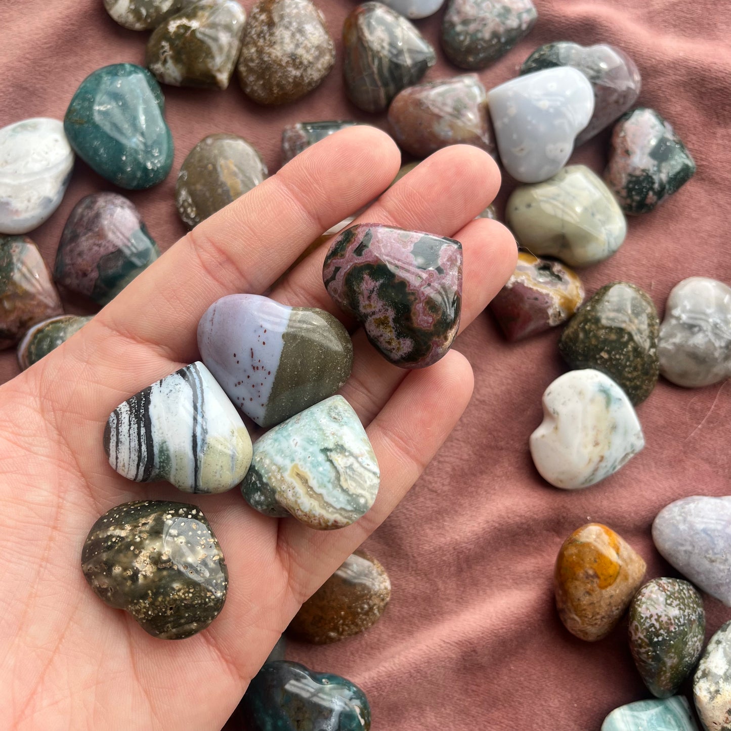 Fancy Jasper Hearts