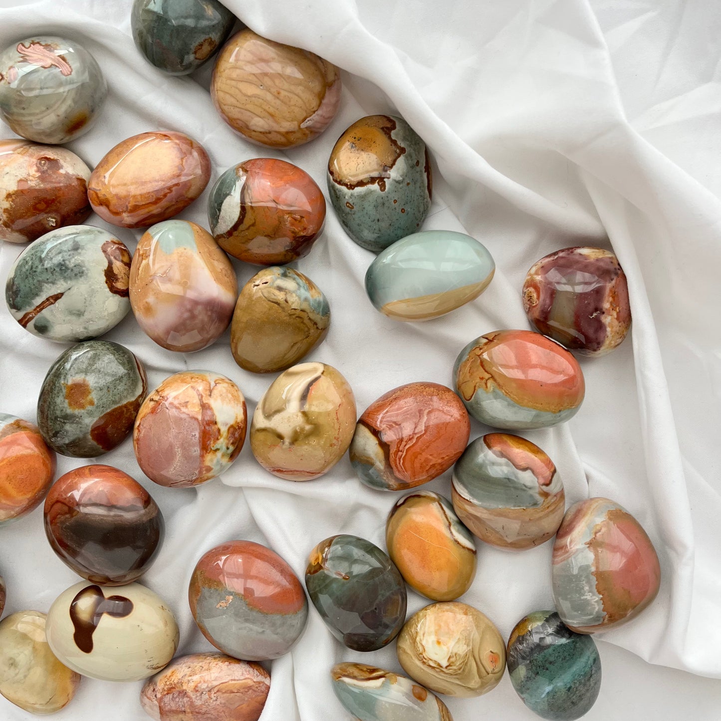 Polychrome Jasper Palm Stones