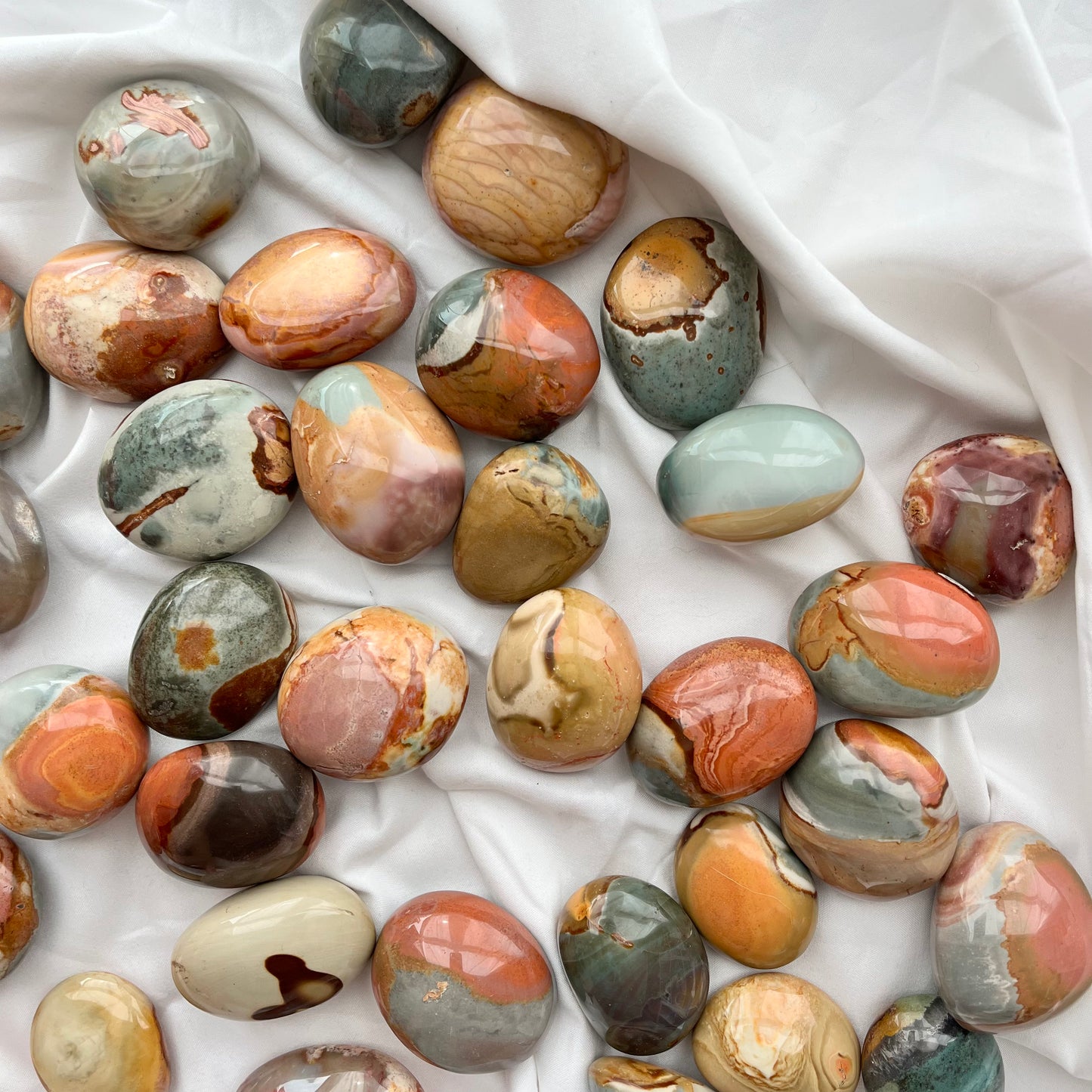 Polychrome Jasper Palm Stones