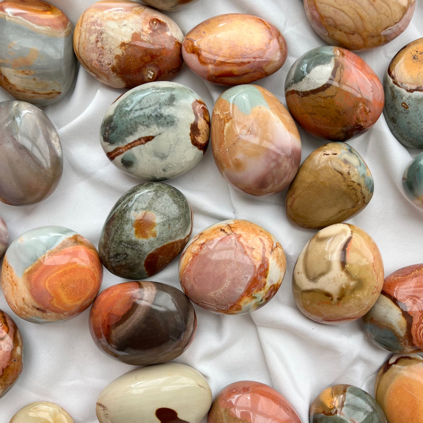 Polychrome Jasper Palm Stones