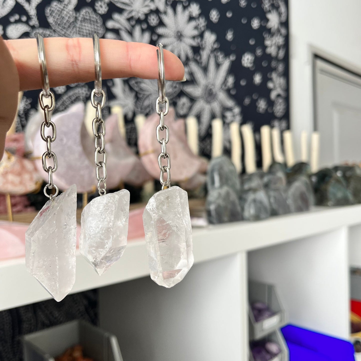 Clear Quartz Keychain
