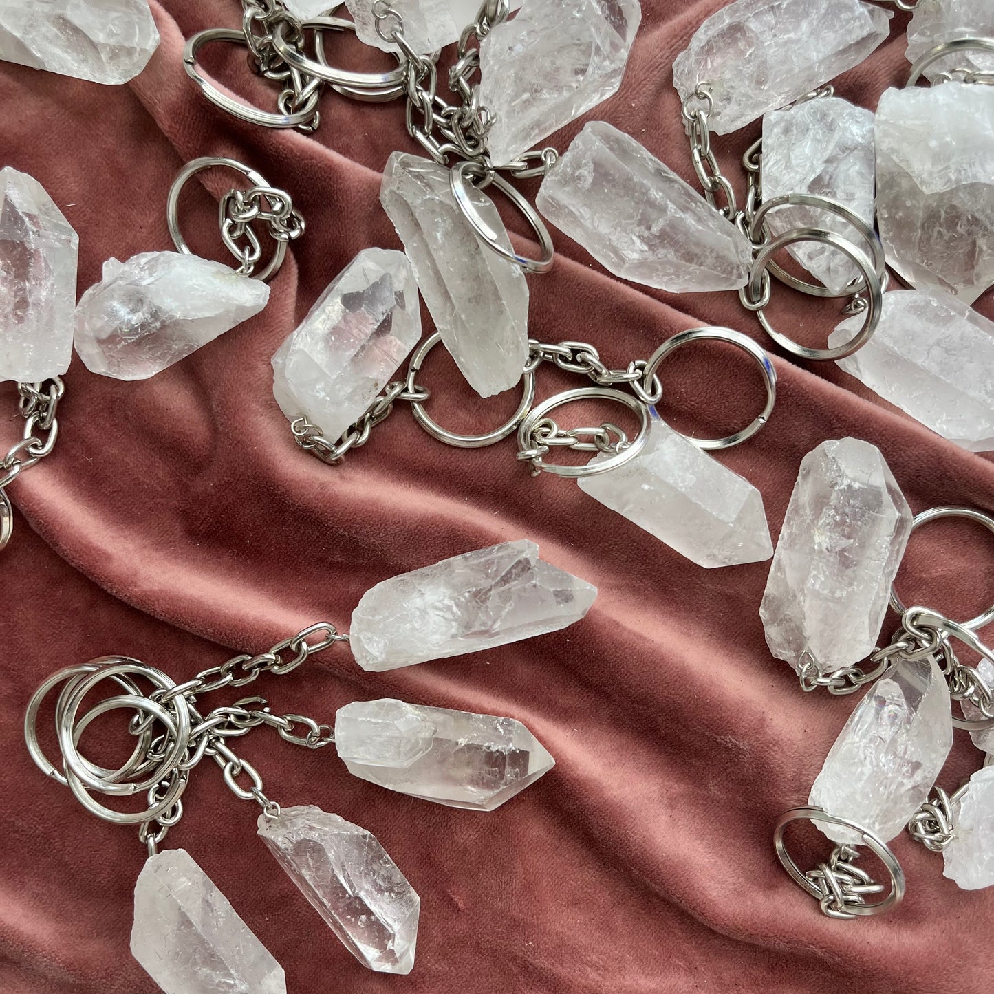 Clear Quartz Keychain
