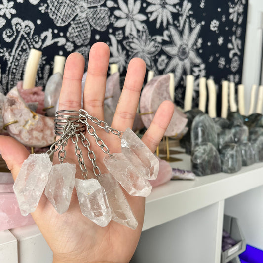 Clear Quartz Keychain