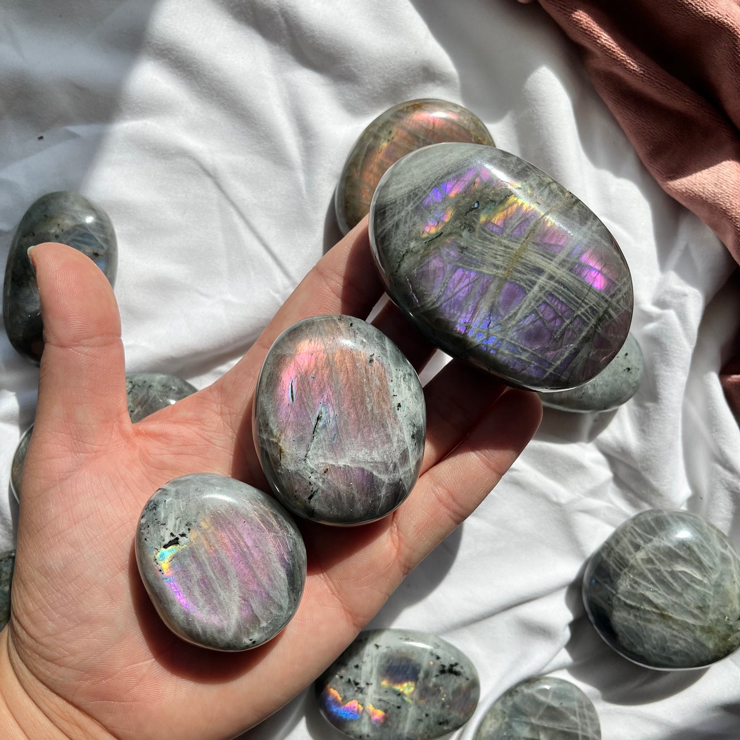 Rainbow Labradorite Palm Stones
