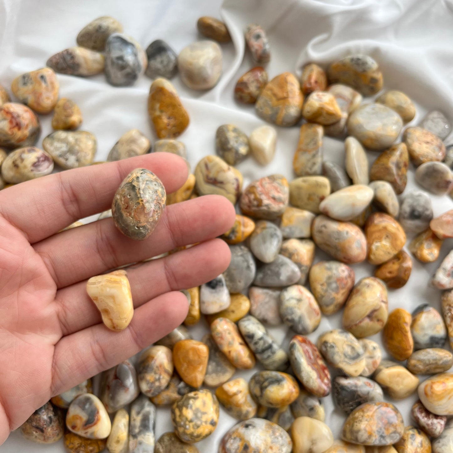 Yellow Crazy Lace Agate Tumble