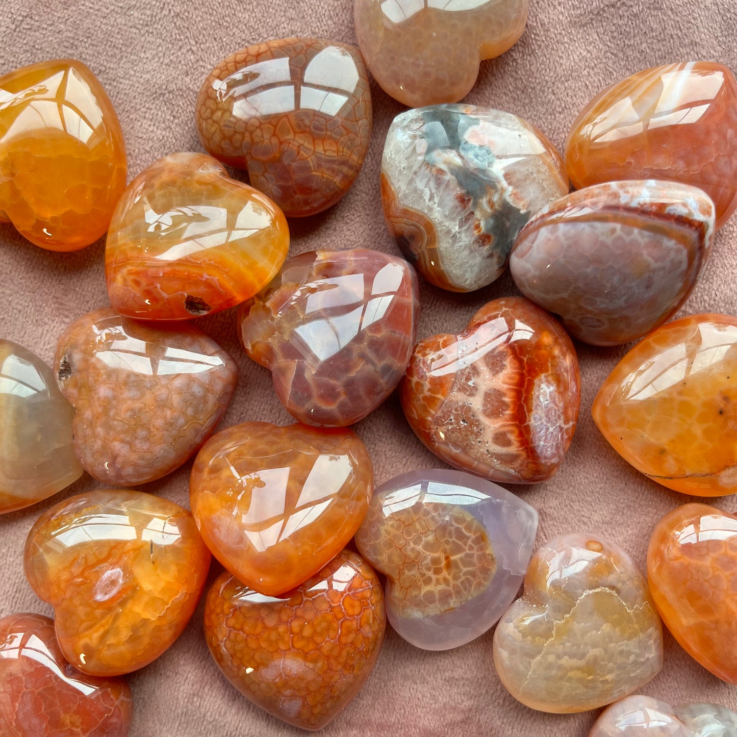 Large Carnelian Hearts
