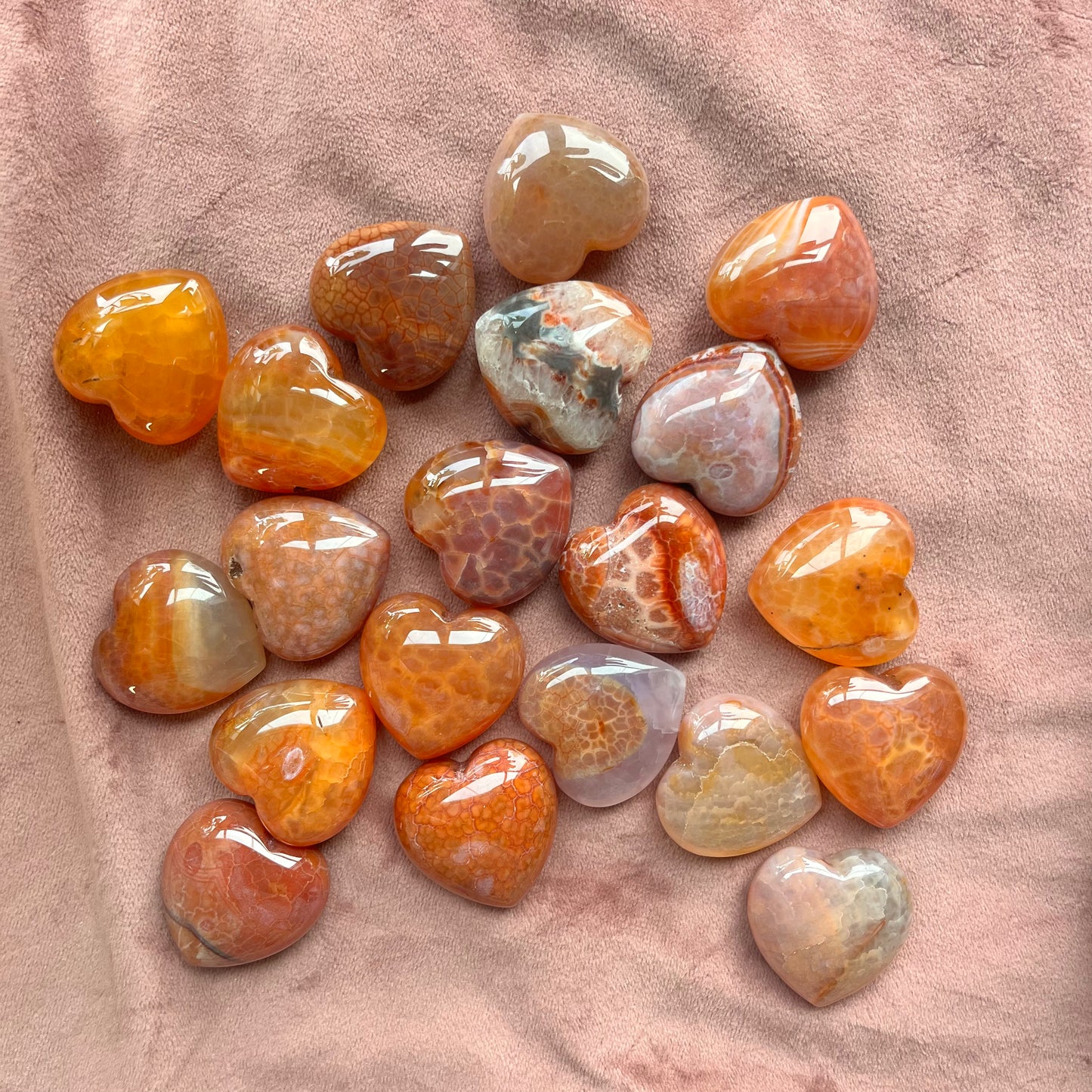 Large Carnelian Hearts