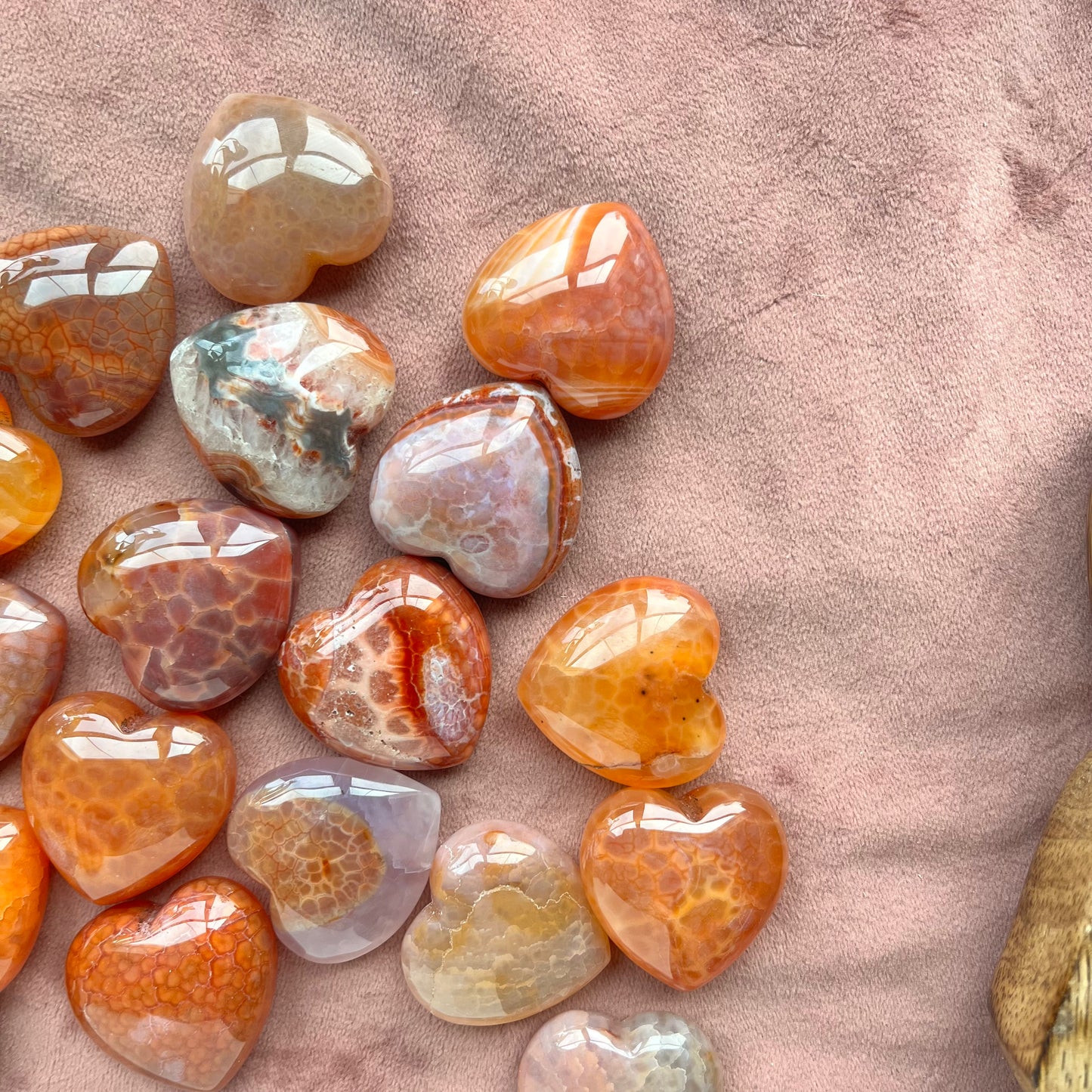 Large Carnelian Hearts