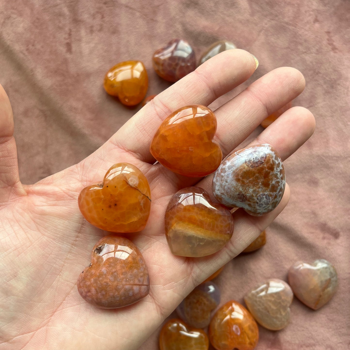 Large Carnelian Hearts