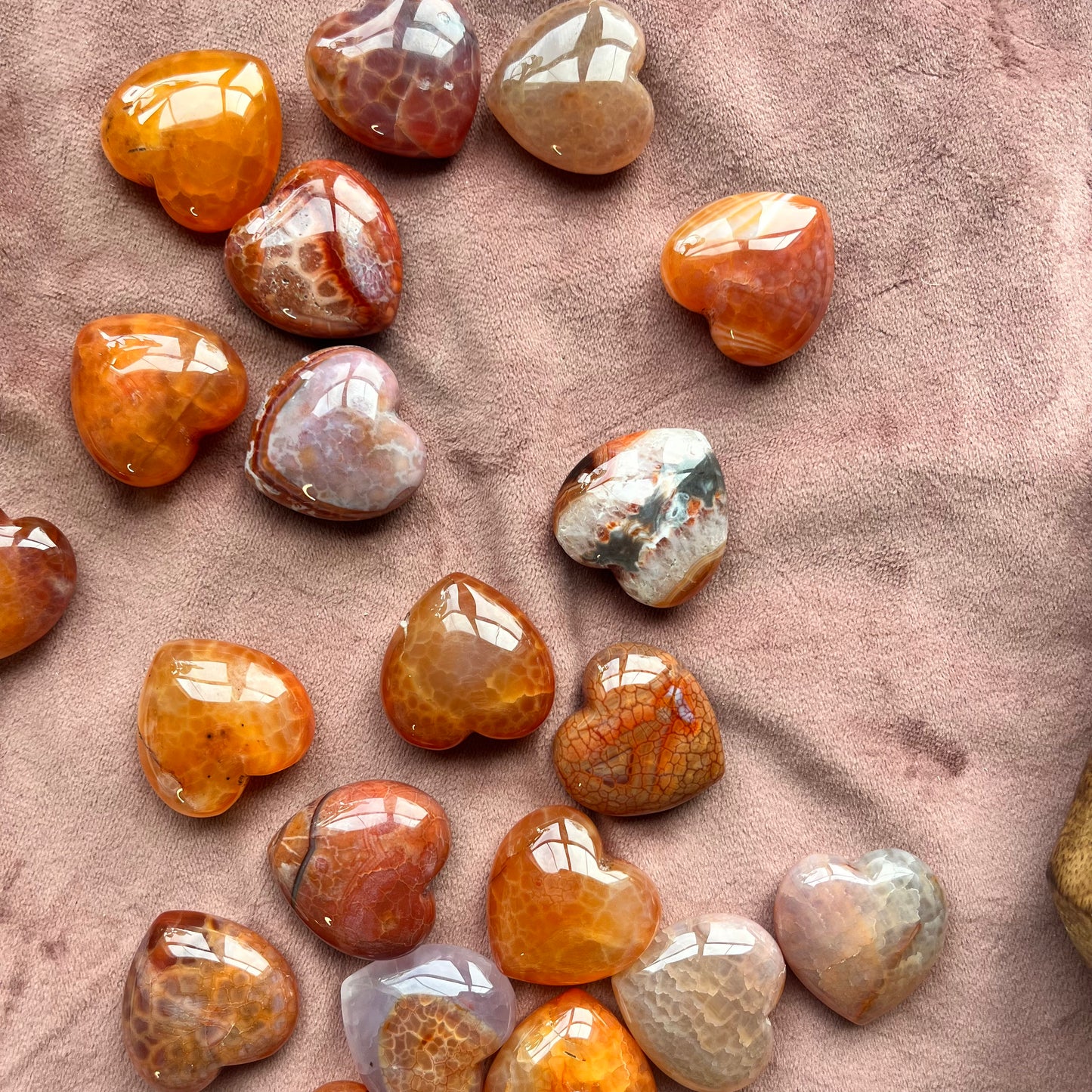 Large Carnelian Hearts